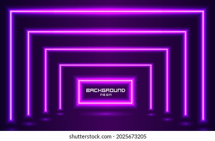 Abstract neon lines and squares pattern on vector design background