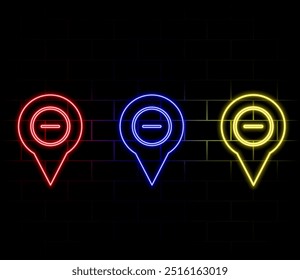 Ícone de localização de néon abstrato ilustração de fundo..