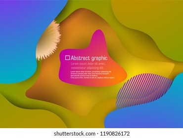 Abstract neon modern graphic elements. 
Creative geometric wallpaper. Trendy gradient shapes composition. 