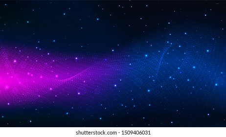 Abstract neon particles shapes background Vector