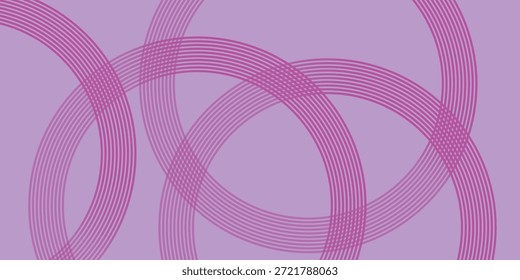 Abstrakte neonrosa gekrümmte Linien auf hellem Lavendelhintergrund, Vektorgrafik.
