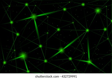 Abstract neon polygon mesh background. Vector neon illustration of connecting molecules.