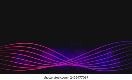 Abstract Neon Purple Lines with Blurry Bokeh Lights Background