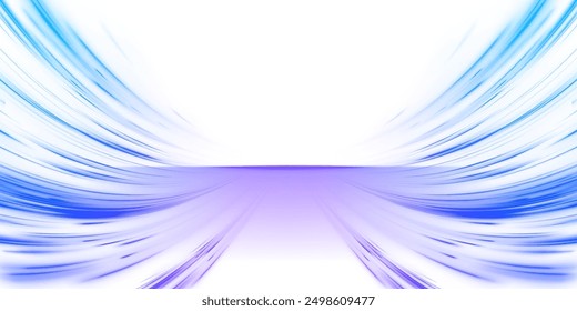 Abstract neon rays of light on a transparent background in PNG format. Purple speeds on the expressway. Sport car is made of polygons, lines and connected dots.	