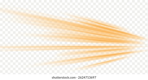  Abstract neon rays of light on a transparent background in PNG format. Yellow magic spirals with sparkles. Golden glowing shiny spiral lines effect.