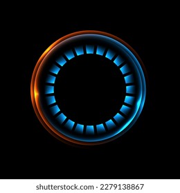 Abstract neon round frame. Circle with light effect.