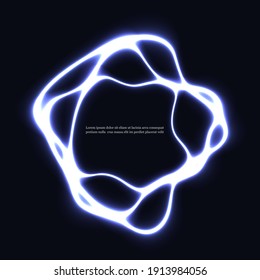 Abstract neon shape round frame.Abstract vector background