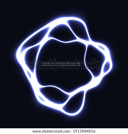 Abstract neon shape round frame.Abstract vector background