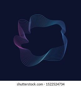 abstract neon shape with a spiral.