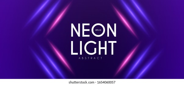 Abstract neon shining geometric background.