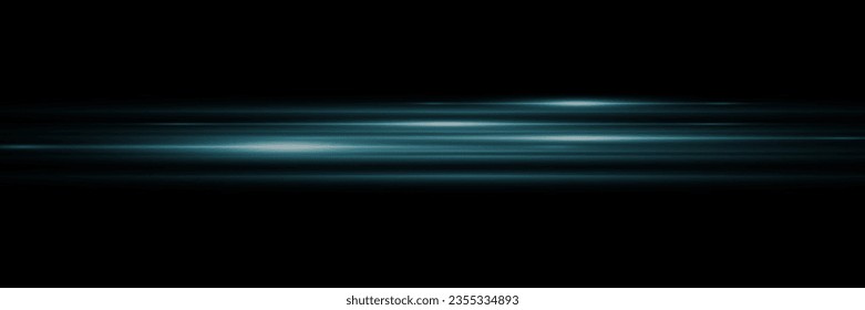 Abstract neon speed light effect on black background. Vector illustration.