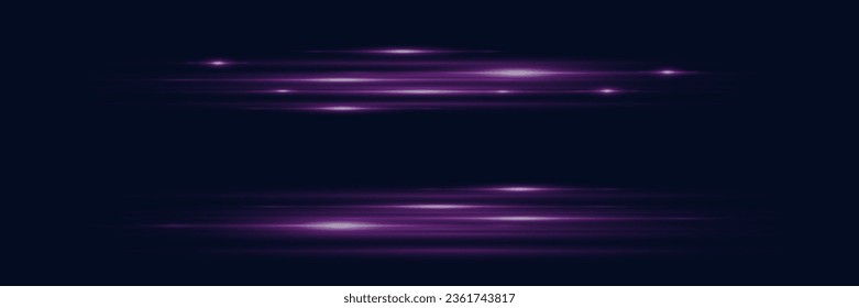 Abstract neon speed light effect on black background. Vector illustration.