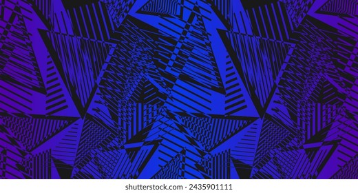 Abstract neon sporty seamless pattern. Urban street grunge texture with chaotic lines, strokes, triangles, ink paint. Funky graffiti style vector background. Pop art fashion. Trendy sport geo design