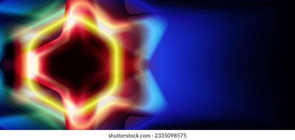 abstract neon star with text space background. Abstract digital background template. abstract background with glowing lights
