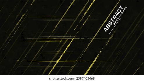 Abstract Neon Streaks on Midnight Grunge Background, futuristic glowing Yellow light lines with speed motion blur effect The grunge style texture adds depth, creating a futuristic and edgy aesthetic.