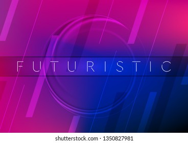 Abstract neon tech geometric background with liquid circle shape. Vector design
