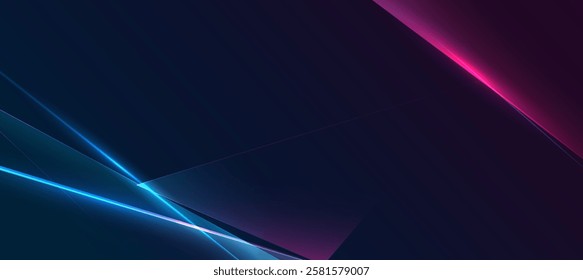 Abstract neon technology background, Futuristic digital background with dark blue and neon pink lines for presentation business or tech event poster EPS 10
