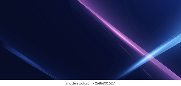 Abstrakter Neontechnologie-Hintergrund mit leuchtendem hellblauem und rosafarbenem Effekt diagonaler Streifen