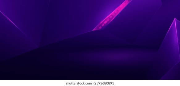 Abstract neon technology banners, Stage neon lines cyberpunk concept vector for presentation products or website background