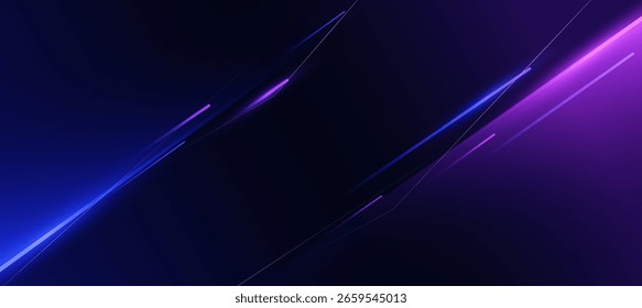 Tecnologia de néon abstrata. Diagonal listrado neon linhas vetor conceito cyberpunk para produtos de apresentação ou fundo do site EPS 10