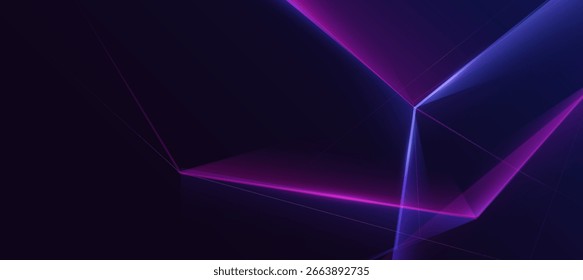 Abstractas tecnología de neón. Vector de concepto cyberpunk de líneas de neón rayadas diagonales para productos de presentación o fondo de Sitio web EPS 10