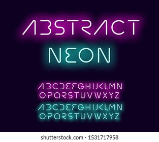 Abstract neon vector concept alphabet. 