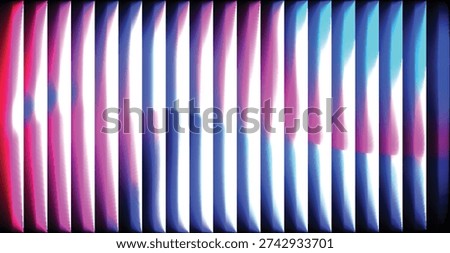 Abstract neon vertical light stripes vector background featuring vibrant pink and blue glow with smooth gradient transitions. This futuristic gradient lines texture in scalable vector format is ideal for music posters, nightlife themes, tech branding, social media graphics, event backdrops, print materials, and modern creative design