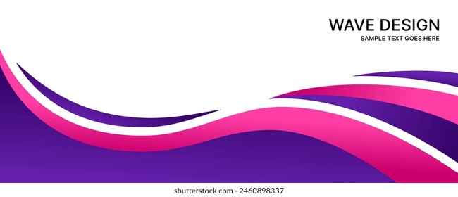 Abstract neon wave banner background