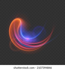 Abstract neon wave. Bright neon liquid. Elegant bright linear wave. Colorful sparkling background. Vector format