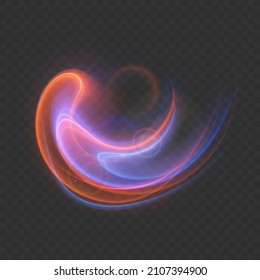 Abstrakte Neonwelle. Helle Neonflüssigkeit. Elegante, helle Linearwelle. Farbiger, funkelnder Hintergrund. Vektorformat