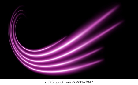 abstract neon waves on a black background. Vector illustration.