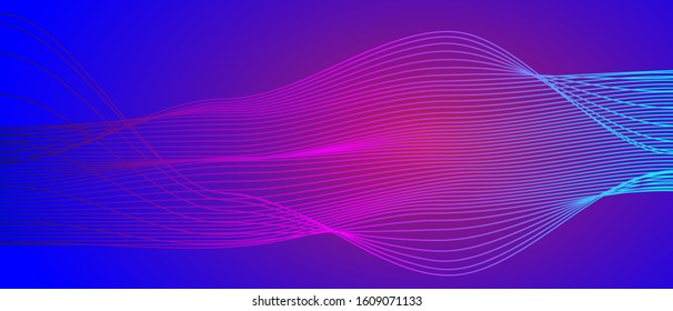 abstract neon wavy lines modern vector background