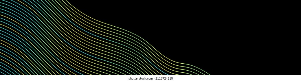Abstract neon wavy lines modern vector background