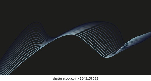 Fondo de Vector moderno de líneas onduladas de neón abstracto