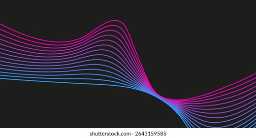 abstract neon wavy lines modern vector  background