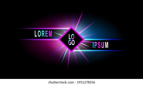 Abstract neon web banner. Vector futuristic template