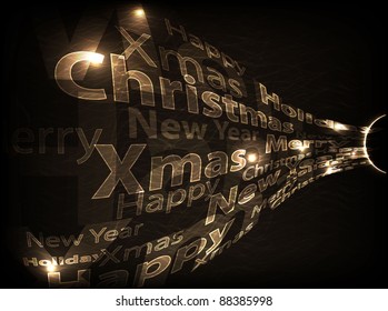 abstract neon xmas card. vector illustration