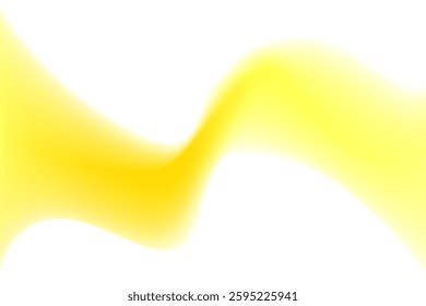 Abstract neon yellow wave form, blurred iridescent gradient texture, isolate design element. Fluid orange watercolor brushstroke blurry swirl shape. Aesthetic flowing lights decoration.