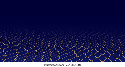 Abstract net background blue and gold for sports, Mesh texture for fishing nets. Seamless pattern for sportswear or soccer goal, volleyball net, basketball hoop, hockey, athletics. Vector