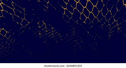 Abstract net background blue and gold for sports, Mesh texture for fishing nets. Seamless pattern for sportswear or soccer goal, volleyball net, basketball hoop, hockey, athletics. Vector