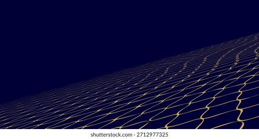 Abstract net background blue and gold for sports, Mesh texture for fishing nets. Seamless pattern for sportswear or soccer goal, volleyball net, basketball hoop, hockey, athletics. Vector
