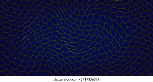 Abstract net background blue and gold for sports, Mesh texture for fishing nets. Seamless pattern for sportswear or soccer goal, volleyball net, basketball hoop, hockey, athletics. Vector