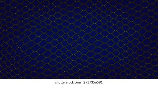Abstract net background blue and gold for sports, Mesh texture for fishing nets. Seamless pattern for sportswear or soccer goal, volleyball net, basketball hoop, hockey, athletics. Vector