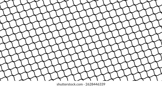 Abstract net curve line pattern with black color in white background.