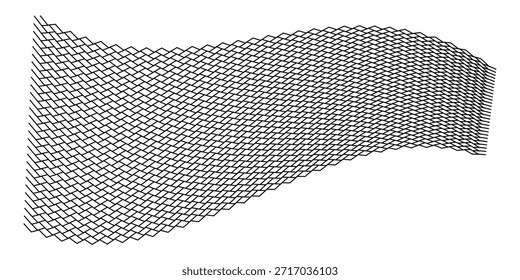 Patrón de línea de curva neta Abstractas con color negro en fondo blanco.

