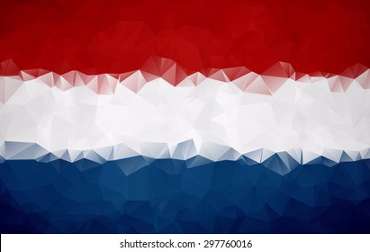 Abstract Netherlands flag polygon background