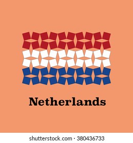 Abstract Netherlands Flag Rotating Squares