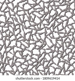 Redes abstractas hechas de líneas irregulares dibujadas con pasta gris sobre superficie blanca. Textura de papel tapiz. Patrón de mosaico.