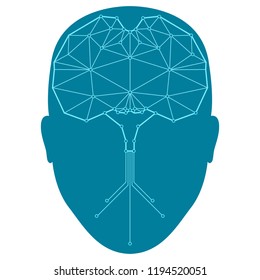 Abstract network ai brain. Vector illustration design