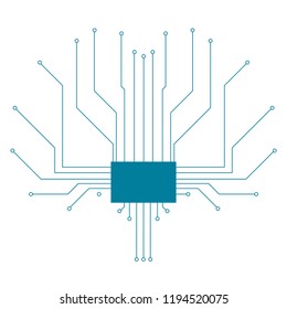 Abstract network ai brain. Vector illustration design